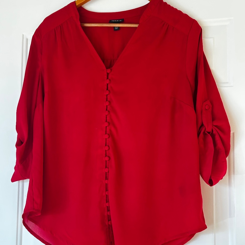 Torrid Harper Red Button Front Top *Size L